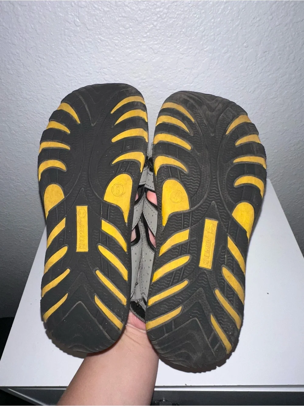 Khombu Gray and Yellow Kids Water Shoes